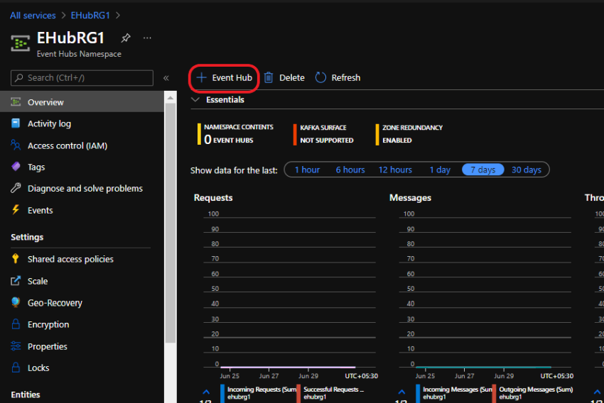 Creating an Azure Event Hub